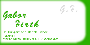 gabor hirth business card